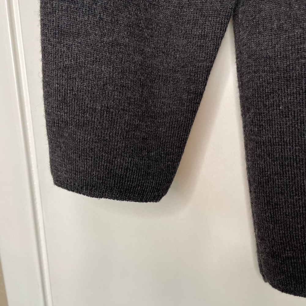 Cardigan Sweater Gray Mark Shale 100% Extra Fine Merino Wool - Picture 6 of 10